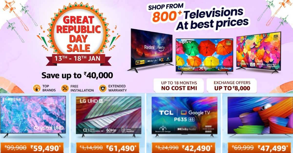 Amazon Republic Day Sale 2024: Top-Rated 4K Smart TVs Deals